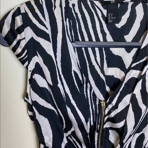 Size 2 Chic H&M Zebra Print Zipper Dress